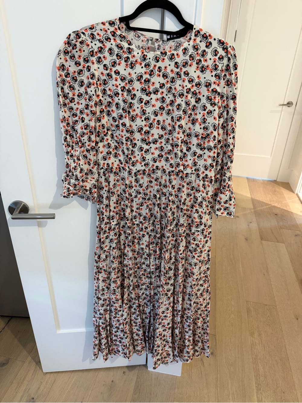 RIXO Floral Print Long Sleeve Midi Dress Size M US8